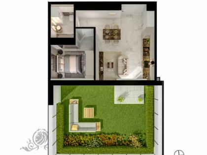 Śliczne mieszkanie 2 pokojowe 42,07m2 z ogrodem, Iwiny/Jagodno
