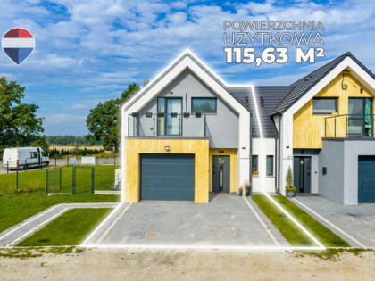 Nowoczesny bliźniak z ogrodem i dużym tarasem