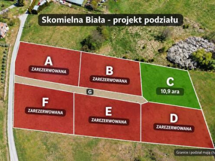 Działka budowlana Skomielna Biała gm. Lubień
