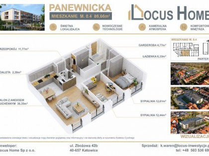 Nowoczesne 3-pokojowe mieszkanie z balkonem M 1.4