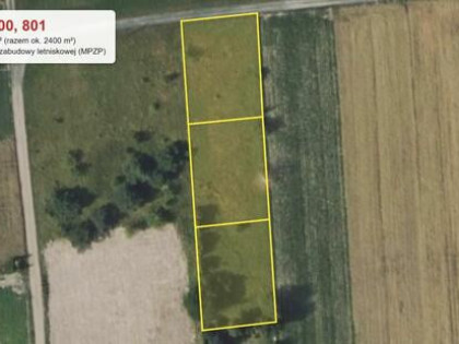 3 działki letniskowe MPZP, 2400 m², Wielęcin k. Serocka
