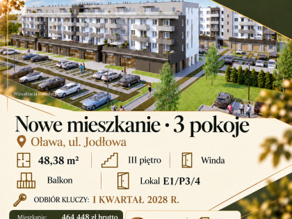 MIESZKANIE OŁAWA UL. JODŁOWA 3 POKOJE - STANDARD DEWELOPERSKI SPRZEDAM