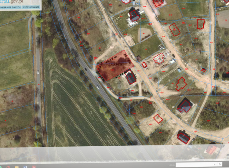 Działka budowlana 1300m2 w Morągu obręb Kruszewnia nr działki 132/11 i 204/6 Morąg
