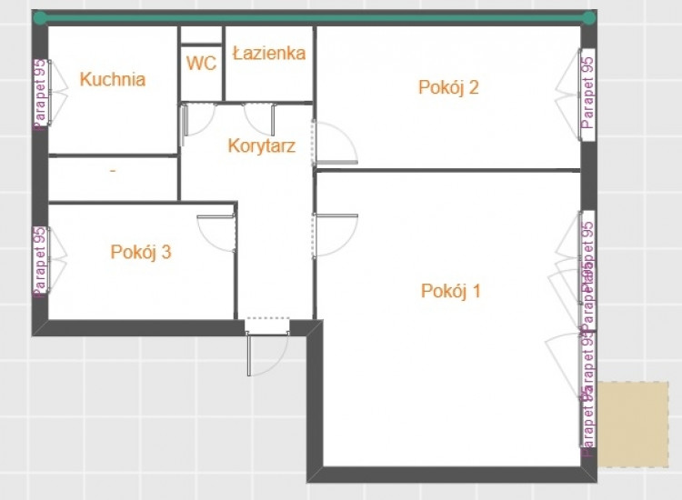 Mieszkanie ul. Konstytucji 3 Maja- 62m2- 3 pokoje- balkon Tarnobrzeg