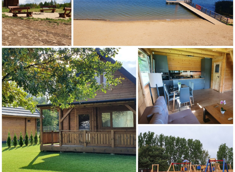 Domki z bala przy plaży nad Głuszyńskim Orle 72B Orle
