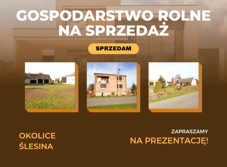 Okolice Ślesina – Dom z zabudowaniami gospodarczymi Ślesin