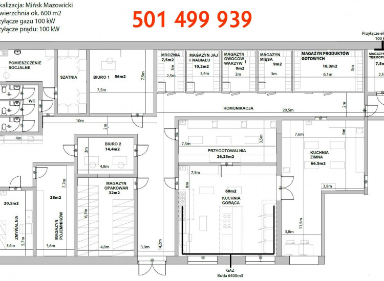 Kuchnia cateringowa / zakład gastronomiczny / Mińsk Mazowiecki / 600m2 Mińsk Mazowiecki