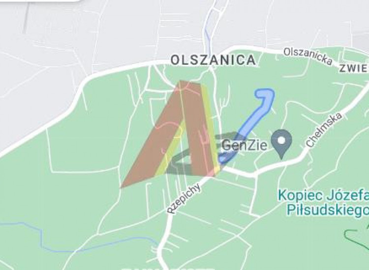Działka Kraków Krowodrza, Olszanica ul. Wyżgi Kraków