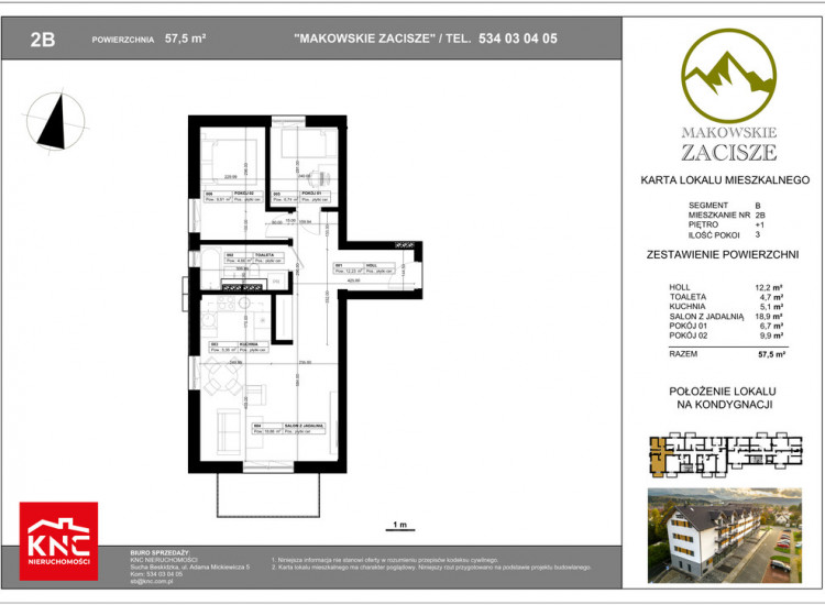 Makowskie Zacisze - apartament 2B, pow. 57,5m2 Maków Podhalański