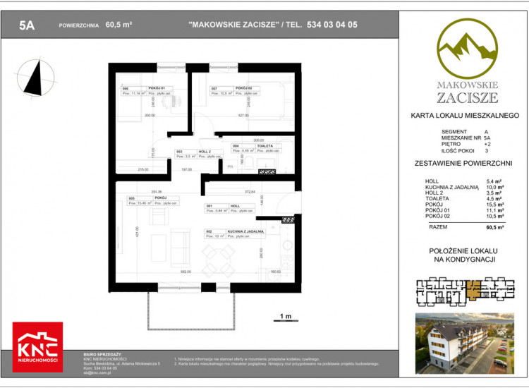 Makowskie Zacisze - apartament 5A, pow. 60,5 m2 Maków Podhalański