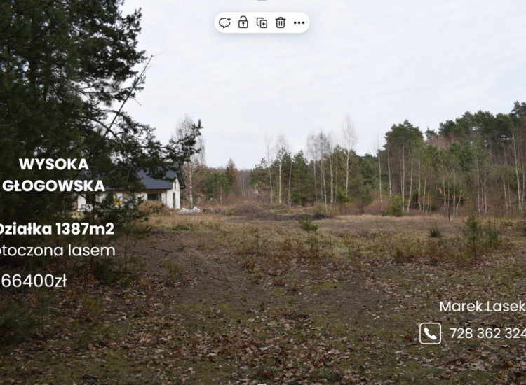 Działki pod budownictwo 13,87a - Wysoka Głogowska Wysoka Głogowska