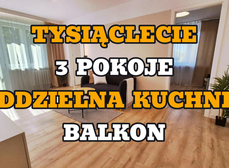 ? SPRZEDAM MIESZKANIE TYSIĄCLECIE ?: Przestronne, duże mieszkanie – 3 ustawne pokoje, oddzielna kuchnia balkon, piwnica. Częstochowa