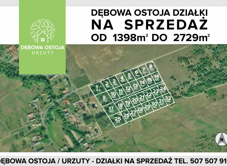 DĘBOWA OSTOJA piękne leśne działki budowlane w Urzutach! Urzuty