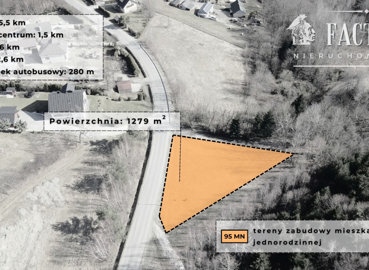Widokowa działka budowlana 12,79 ara – Bieśnik, gm. Łużna 1183S/2026 Bieśnik