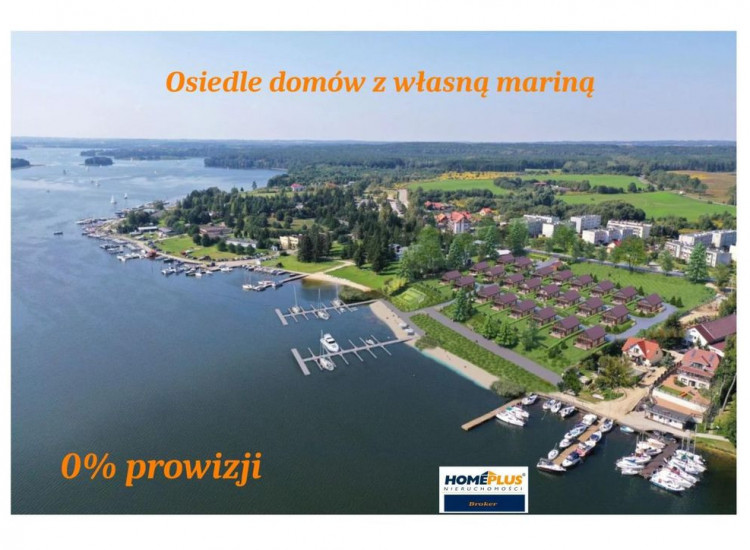 24 Domy pod klucz RYN nad jeziorem, własna marina Ryn