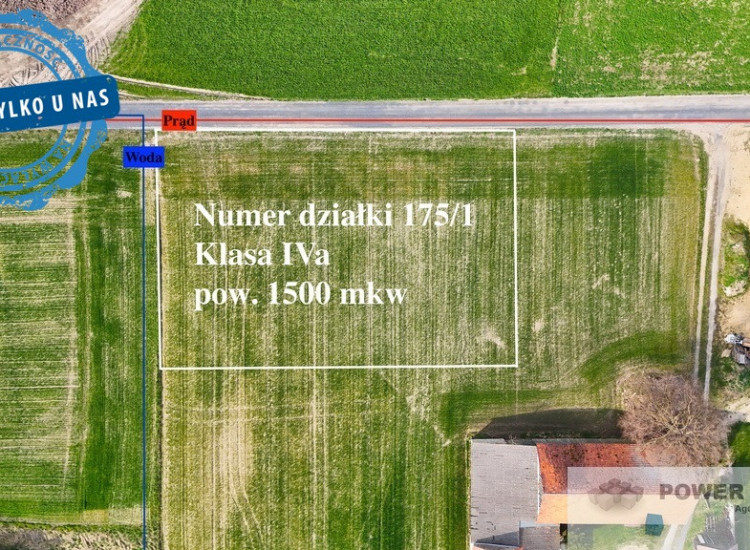 1500 m² z WZ, prąd na działce, szeroki front 50 m Klonówiec