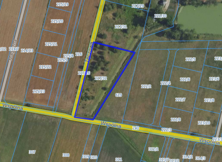 DZIAŁKA BUDOWLANA 3528 m² | WOLA RASZTOWSKA | GM. KLEMBÓW | UL. TĘCZOWA Wola Rasztowska