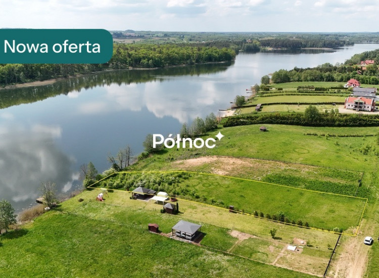 Siedliska działka budowlana z linią jeziora Sunowo Siedliska