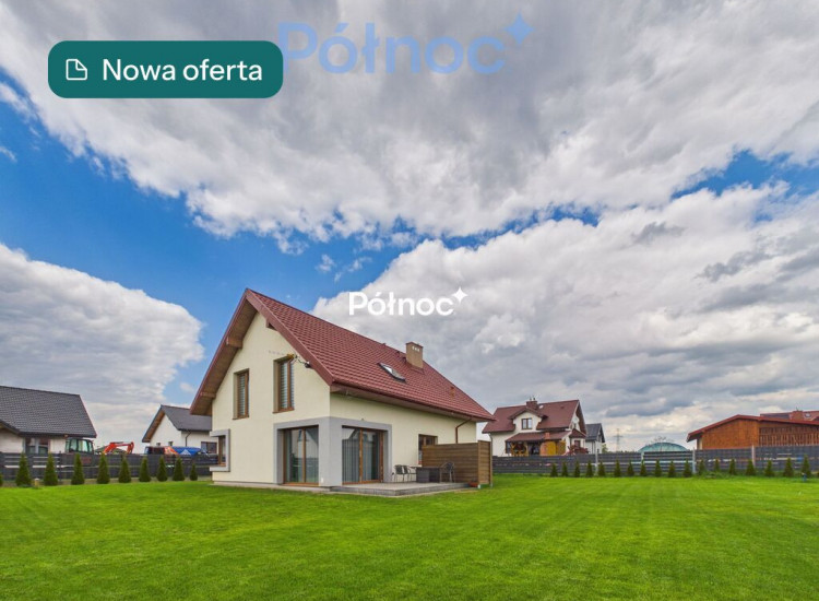 Przykopka gm. Ełk, nowy i nowoczesny dom z garażem Przykopka