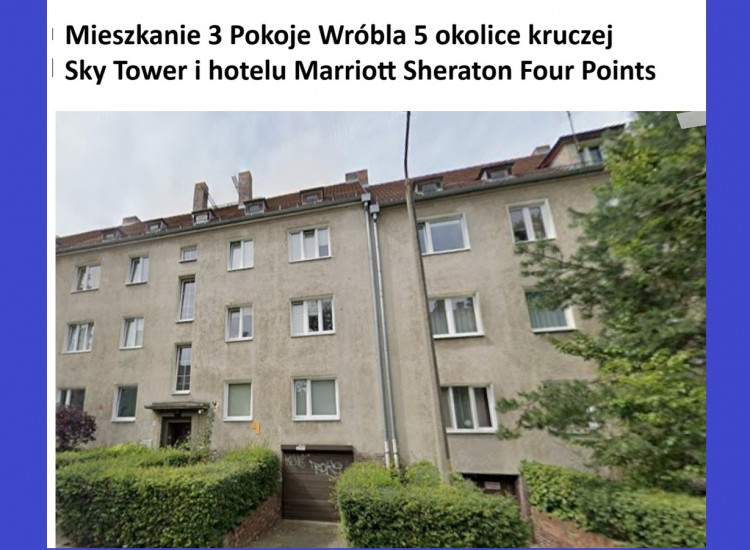 Mieszkanie 3  Pokoje 59 m2 Balkon Krzyki Gajowice Wróbla Wrocław