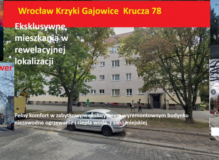 Super Inwestycja Mieszkanie 3 Pokoje Krzyki KRUCZA tylko dla Kumatych Wroclaw Krzyki Gajowice okolice Skay Tower Wrocław