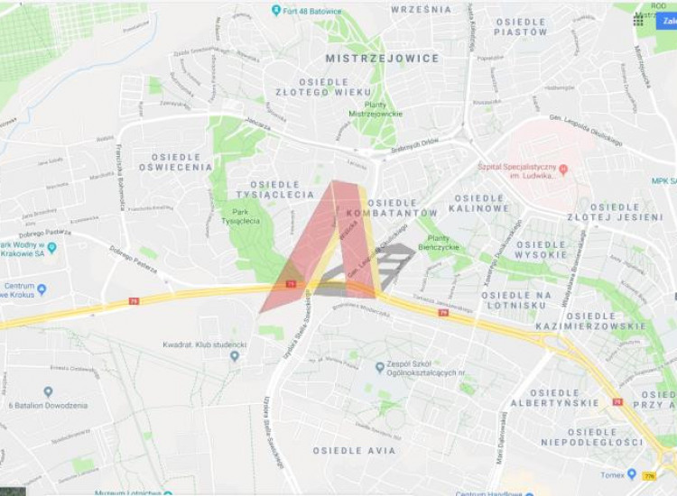 Działka Kraków Nowa Huta, Czyżyny ul. Bora Komorowskiego Kraków