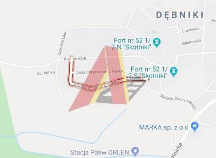 Działka Kraków Podgórze, Skotniki ul. Starzyńskiego Kraków