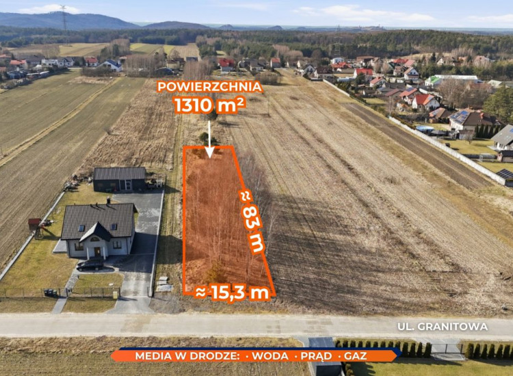 Działka Zrębice ul. Granitowa Zrębice