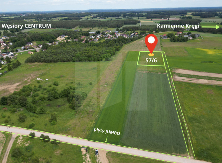 Działka z Warunkami Zabudowy 3 677 m²  Węsiory Węsiory