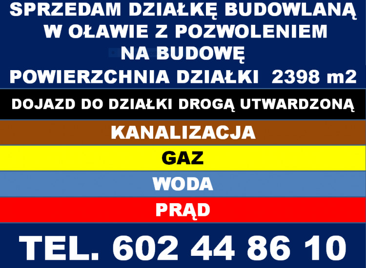 BIURO NIERUCHOMOŚCI W OŁAWIE SPRZEDA DZIAŁKE BUDOWLANĄ OŁAWA  - NOWY OTOK Oława