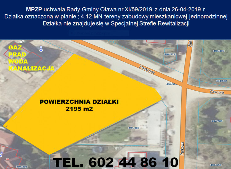 BIURO NIERUCHOMOŚCI W OŁAWIE SPRZEDA DZIAŁKE  BUDOWLANĄ  - STANOWICE K/OŁAWY Oława