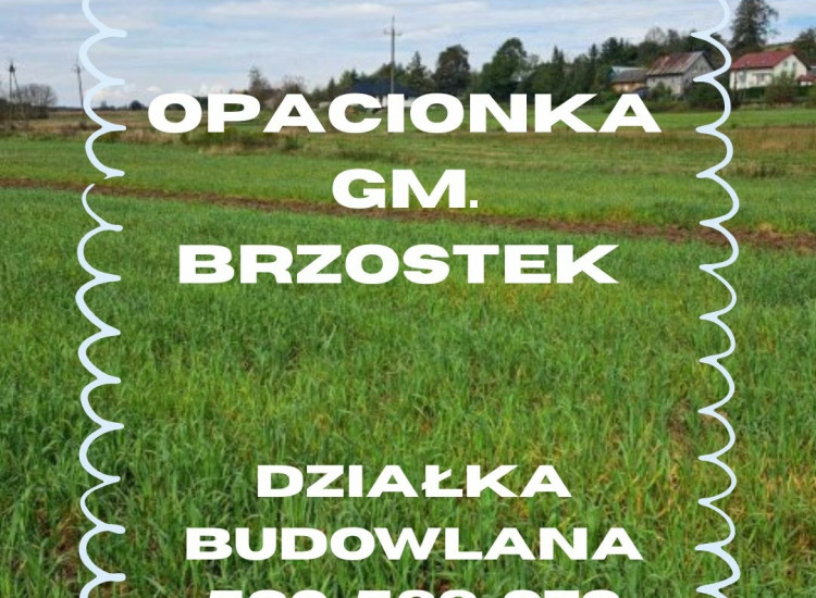 Opacionka gm. Brzostek działka budowlana 13 ar Opacionka