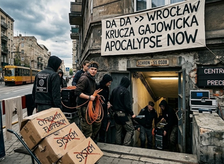 DA da da >>WROCŁAW KRUCZA GAJOWICKA APOCALYPSE NOW LOKAL URWAŁ ŁEB I DUPĘ SYSTEMOWI MANIFEST TOTALNY QUANTUM 1935 BRESLAU BEZWZGLĘDNE ŚCIĄGANIE MAJTEK I KALESONÓW PRZEZ GŁOWĘ CYFROWYM FLIPPEROM SCHRON 55 OSÓB CENTRALA AI ŚWIATŁOWÓD PRECEDENS SCHODY Wrocław