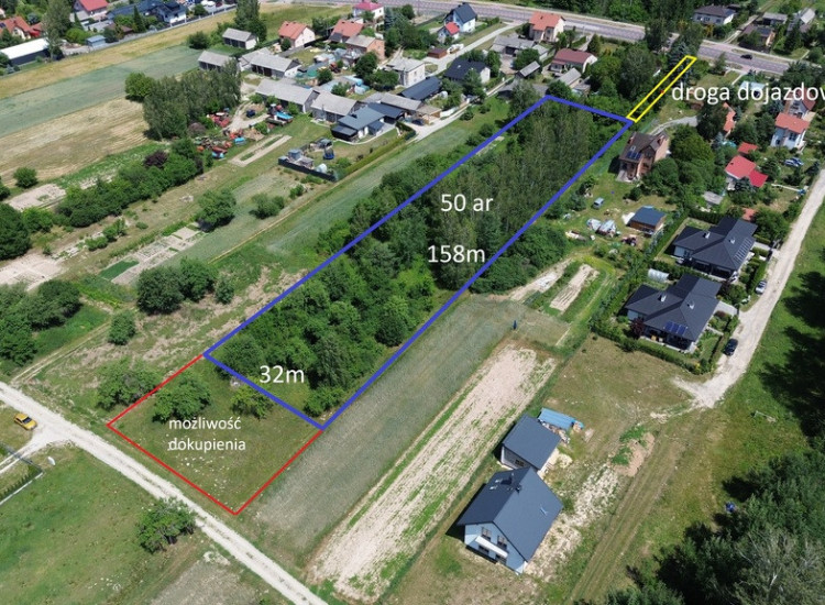 Działka budowlana 5000 m², media, asfalt, podział Głuszczyzna