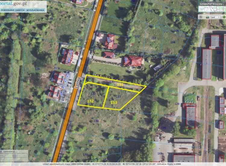 Przetarg - ul. Letnia Dąbrowa Górnicza