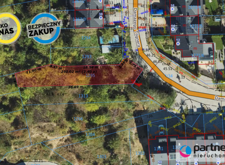 Działka Gdańsk Chełm ul. Damazego Tilgnera Gdańsk