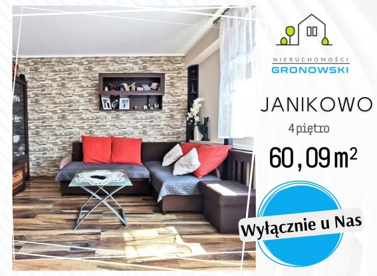 60,09 m² wygody w JANIKOWIE | 3 pokoje gotowe do zamieszkania! Janikowo