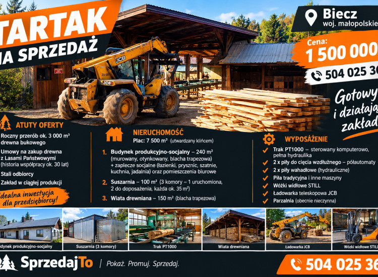 Sprzedam tartak Biecz
