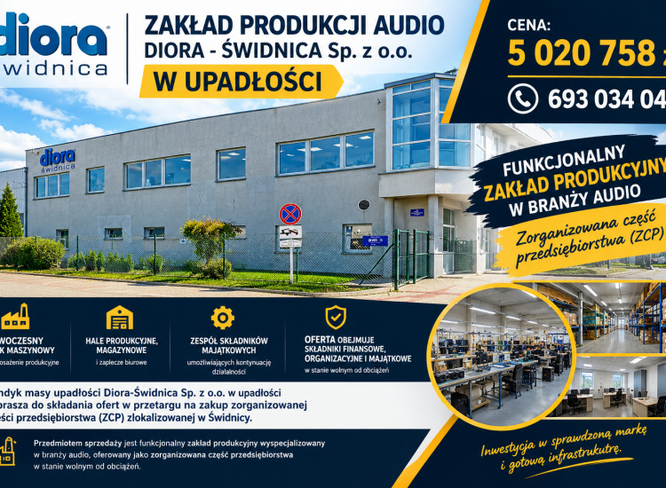 Zakład produkcji audio, Diora - Świdnica Sp. z o.o. w upadłości Świdnica