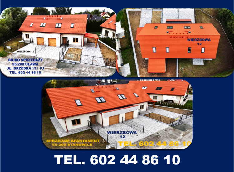 Mieszkanie 4 pokoje wysoki standard deweloperski Stanowice k/ Oławy Oława