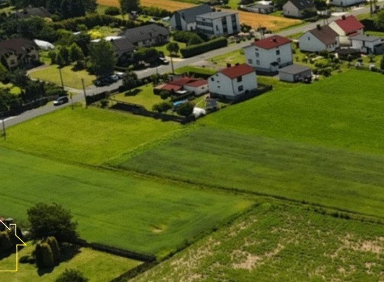 działka budowlana 725m2 w kwadracie pod dom jednorodzinny z mediami Rycerka Dolna