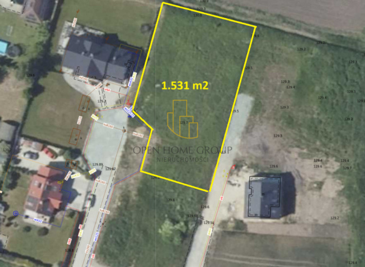 Żórawina, działka budowlana 1531 m2, media Żórawina