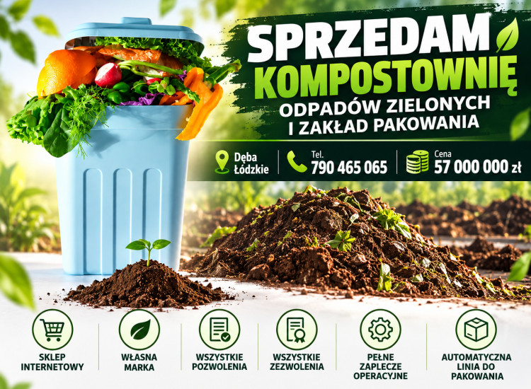 Sprzedam kompostownię odpadów zielonych i zakład pakowania - firma na sprzedaż Dęba