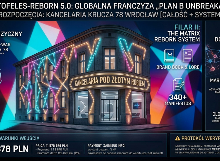 J. T. CZARNA GieuDA ## ? Krucza 78 klucze 78 do sukcesu: OFICJALNE MEMORANDUM OPERACYJNE SYNDYKATU STEINHART!## KOD PROJEKTU: „EWENEMENT STULECIA – MONOLIT ABSOLUTNY” STATUS: PANCERNY IMMUNITET Wrocław