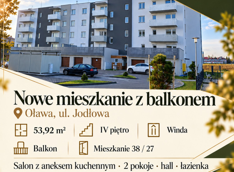 MIESZKANIE OŁAWA UL. JODŁOWA 3 POKOJE - STANDARD DEWELOPERSKI SPRZEDAM Oława