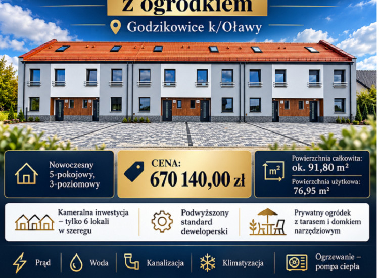 GODZIKOWICE K / OŁAWY 5 POKOJOWY APARTAMENT  SPRZEDAM Oława