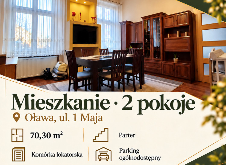 MIESZKANIE OŁAWA 2 POKOJE SPRZEDAM PARTER Oława